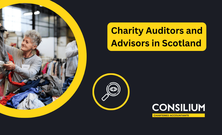 Charity auditors and advisors in Scotland - Consilium Chartered Accountants. Image depicts a volunteer sorting through donated clothes at a charity warehouse.