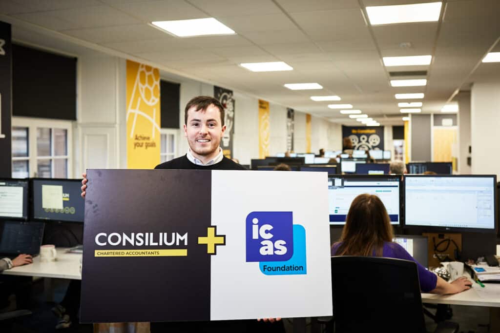 Consilium Chartered Accountants employee and ICAS Foundation alumnus Connor Boyd CA at the launch of the new partnership aimed at improving social mobility within the accountancy profession.